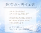 数秘術×男性心理で彼の本音を読み解きます 彼の本音・相性・距離感・次の一歩を鑑定 イメージ4