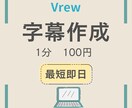 1分100円最安値！動画の字幕作成いたます 面倒で時間のかかる字幕作成お任せください！ イメージ1