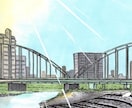 街並みや風景のワンカット背景イラストを制作します 街の一角を切り取った、使いやすい背景イラスト イメージ5