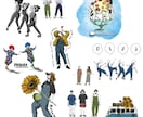 POPでおしゃれなイラストお描きします モノクロ、カラー、かわいいイラストを心を込めて。 イメージ1