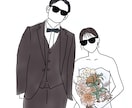 シンプルおしゃれな似顔絵アイコン描きます 【結婚式・SNS用に◎】思い出をイラストに残しませんか？♡ イメージ3