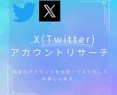 X(Twitter)アカウントリサーチ代行します 副業・マーケ用ターゲット、市場調査用でもOK！リサーチ代行 イメージ1