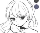 シンプルなアイコン描きます 白黒＋瞳カラーのアイコンです。＋料金で髪・服の彩色承ります。 イメージ1