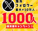 X 海外フォロワー1000人増やします 最安値！最大+10万人増加可能 イメージ1