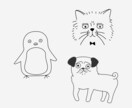 シンプルでゆるい線画素材（イラスト）を作成します 挿絵やアイコンにもおすすめ♪ai納品可能です！ イメージ2