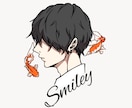 横顔のシンプルなSNSアイコンを作製いたします ご希望の髪型や文字を入れてオリジナルのアイコンを作製します イメージ1