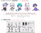 キャラクター立ち絵制作いたします キャラデザ・三面図・差分作成も対応可能です！ イメージ5