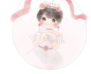 水彩画風のミニキャラかきます 花や冠などの装飾品をふんだんに使った可愛らしいイラストを！！ イメージ1