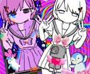 サイケデリックでガツンと目を引く絵を描きます サイケデリックでケミカルな世界観にポップな人物イラスト イメージ8