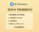Xで30日分の予約投稿を代行します 投稿文ご用意で予約設定のみ対応します イメージ1