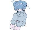 エモいシンプルイラスト描きます 甘エモい色味でキャラクターを描きます。 イメージ1