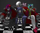 大鎌や翼が映えるゴシックな全身立ち絵描きます TRPGや自作ゲームに映える退廃的で美麗な立ち絵を制作します イメージ5