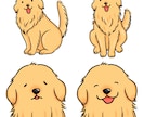 犬が得意☆アイコンやイラスト作成承ります 特にゴールデンレトリーバーなどの大型犬はお任せください！ イメージ5