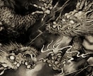 迫力ある龍の和風イラストを描きます 日本画 御朱印 ラベル 浮世絵 グッズ 看板ジャケット　和風 イメージ1