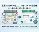 営業KPIシートをスプレッドシートで自動化します 入力するだけ。毎日KPIが勝手に整う イメージ1