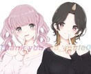 ペア画、等身2人の1枚描きます 等身1枚絵お任せ下さいᙏ̤̫͚ イメージ8