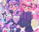 ポップな色合いでかわいい女の子のイラストを描きます 商用利用料込み、お急ぎの対応もご相談ください！ イメージ1