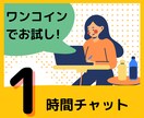 はじめましての方へ♡ 1時間チャットで付き合います 1回のみでもOK！電話は苦手…という方へ٩(ˊᗜˋ*)و イメージ1