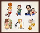 海外風アメリカンレトロなキャラ描きます ロゴ・グッズ・店舗で使えるイラストをご提案 イメージ6