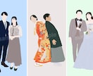 結婚式のペーパーアイテムに使えるイラスト描きます ウェルカムボードなど貴方達ふたりだけのオリジナルグッズを！ イメージ1