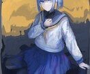 ダークな世界観でキャラクターイラストをお描きします 暗めの配色や「怒」「哀」のような感情のイラストが得意です イメージ3