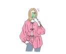 ふんわり感溢れるシンプルイラストお描きします 【背景カラー、文字入れ追加料金なし】 イメージ4