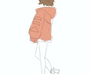 500円でシンプルな女の子後ろ姿描きます 自分で好きな髪型、色などカスタマイズ！！ イメージ4