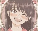 あなただけの女の子アイコン描きます 手描き風の柔らかい雰囲気とかわいい色使い イメージ1