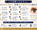 あなたの負担ゼロ！！｜『瞳』から自己分析します 質問や選択なし！あなたは待つだけ！性格・天職を読み解く新手法 イメージ2
