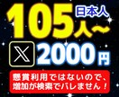 X（Twitter）フォロワー105人増やします 日本人フォロワー懸賞投稿ナシ。検索結果に残らず、ひっそり増加 イメージ2