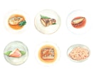 食べ物や商品を手描きの水彩画で描かせていただきます 一目見ておいしそう！と思ってもらえる絵を心を込めて届けます イメージ3