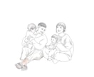 写真を元にお洒落な似顔絵イラストを描きます ふわふわした鉛筆画で、優しい雰囲気を演出します イメージ1
