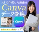 AIのデザイン画像をCanvaテンプレに変換します 何度でも使い回せる「あなただけのテンプレ」を作成します。 イメージ1