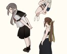 柔軟な構図のキャラクター線画イラスト制作いたします 人物が魅力的に映る構図にこだわった線画絵を提供致します。 イメージ1