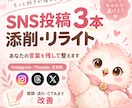 SNS投稿3本を添削・リライトします Instagram・Threads・X対応｜自然に整えます イメージ1
