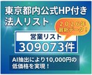 2026年最新公式HP付の都内営業リスト提供します 【10,000円】309,073件 法人番号・住所・HP完備 イメージ1