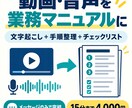 動画・音声から実用的な業務マニュアルを作成します 文字起こしから手順・注意点・チェックリストまで整理 イメージ1