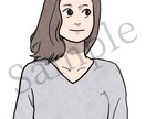 女性のアイコン・イラスト描きます 水彩タッチの着彩で一味違ったイラスト・アイコンを描きます イメージ2