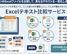 違うテキストだけを一覧化します Excel/Wordファイル2つのテキストの違いを比較します イメージ1