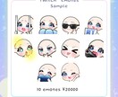 Twitch Emote10個制作します 最短の納期は1週間となってます！ イメージ2