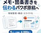 メモ・箇条書きを伝わるパワポ原稿に整理します 説明・報告用のパワポたたき台を作成します イメージ1
