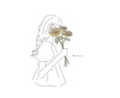 お花女子のアイコンつくります 韓国風、お花を持った女の子のイラスト！ イメージ5