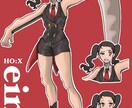 TRPG等の立ち絵作成・キャラクターデザインします 表情差分が人気です！ポーズ差分も可能。 イメージ3