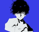 アイコン/イラスト【モノクロ】お描きします クールでエモめなモノクロ画風　SNS等で使用可能 イメージ1