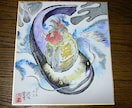 送料込み【かわいいペットのイラスト色紙】描きます アナログで扇子や色紙を300本描いた絵師によるペット一点物 イメージ6