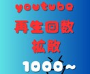 YouTube再生回数＋1000回以上宣伝します 再生回数/ショート動画も可能/振り分け可能/達成保証付き イメージ1