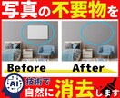 写真・画像の不要な部分を違和感なく削除します SNS・ECサイト用にも最適！いらないものを自然に消去します イメージ1
