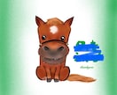 可愛い競走馬のイラストを描きます あなたの思い出の馬、お気に入りの馬をおすわりおウマさんに！ イメージ3