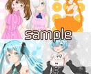 アイコンやヘッダー色々！１枚に2人まで無料描きます キラキラかわいい！写真からデフォルメ似顔絵も描きます！ イメージ6