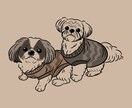 わんちゃん限定！愛犬を可愛いゆるい線画で描きます あなただけのシンプルで可愛い、ほっこり癒される線画イラスト✨ イメージ2